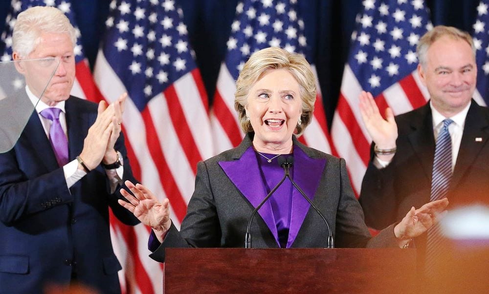 Hillary Clinton in viola, il discorso della sconfitta [VIDEO]