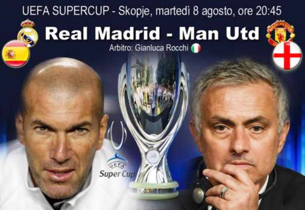 Supercoppa Europea Real-Manchester, sfida stellare Zidane-Mourinho