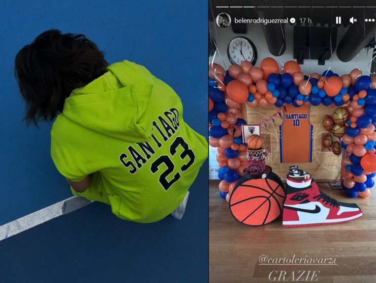 belen rodriguez il tema della festa di compleanno di santiago