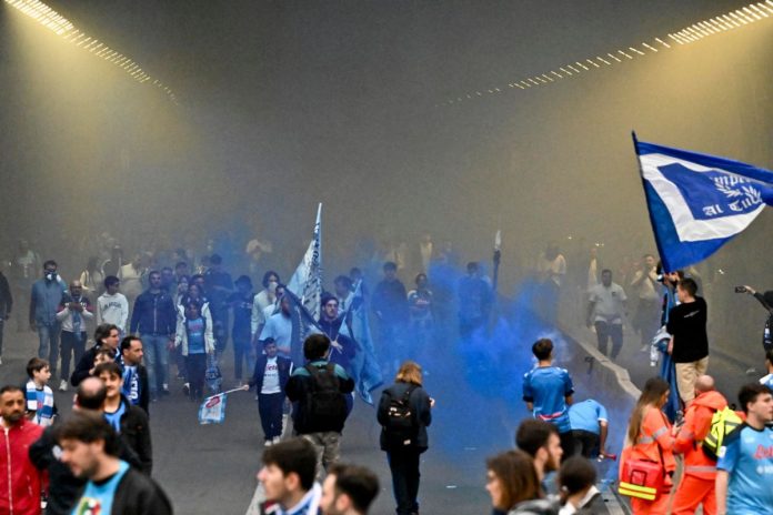 Festa scudetto Napoli- il dispositivo di sicurezza