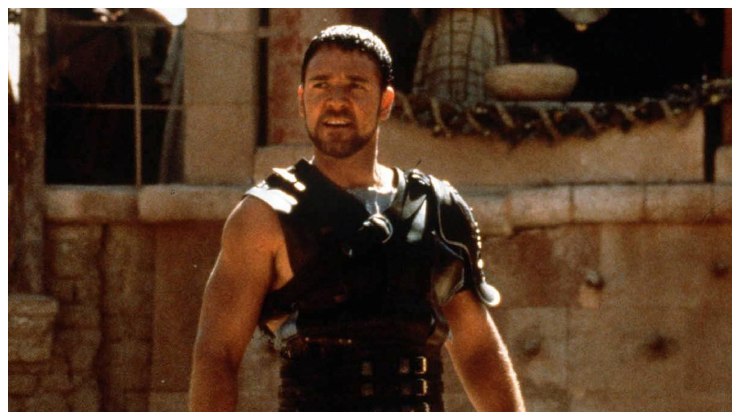 Russell Crowe set Il Gladiatore