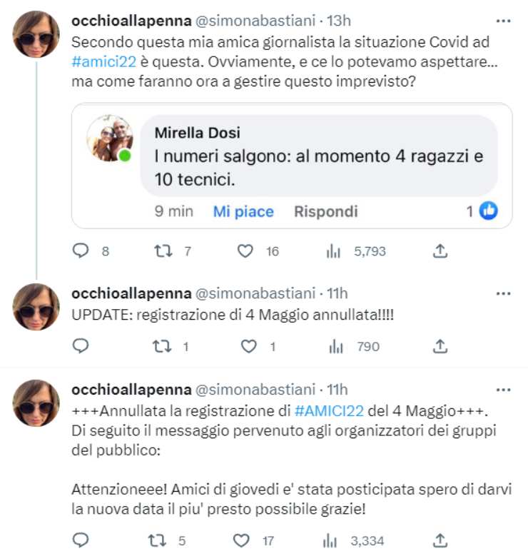 Il rinvio della semifinale di Amici 2023