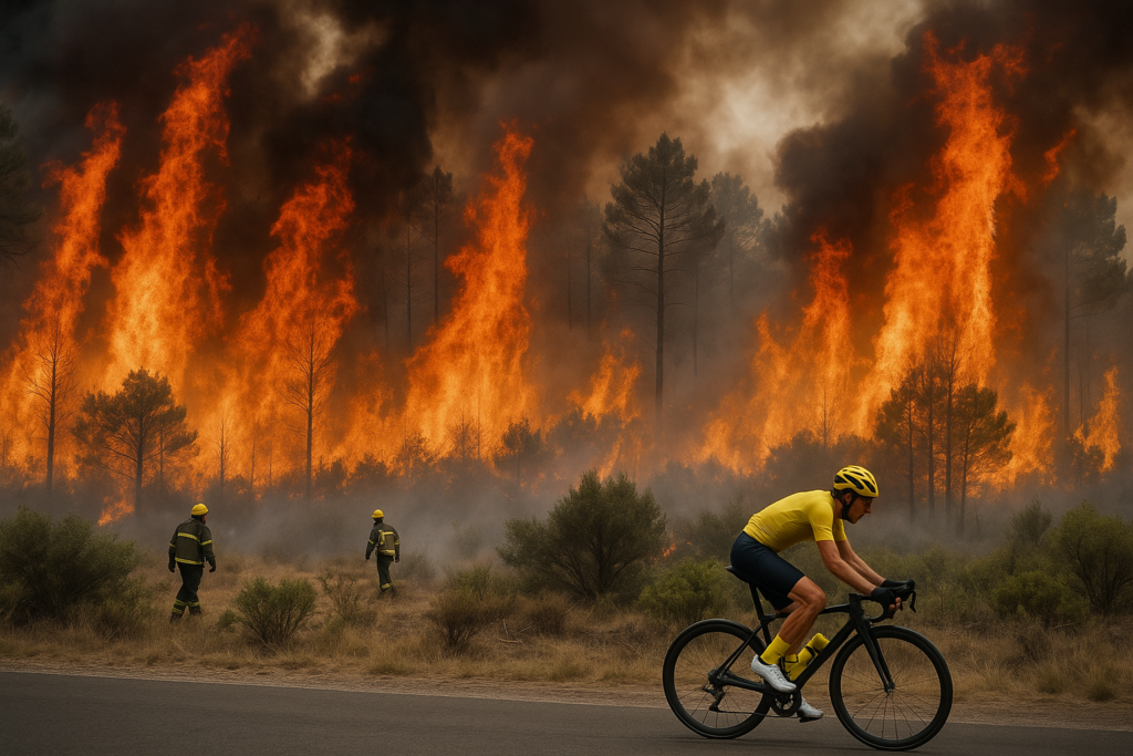 Incendi in Francia e Spagna: 250mila sfollati e lo stop alla tappa finale del Tour de France