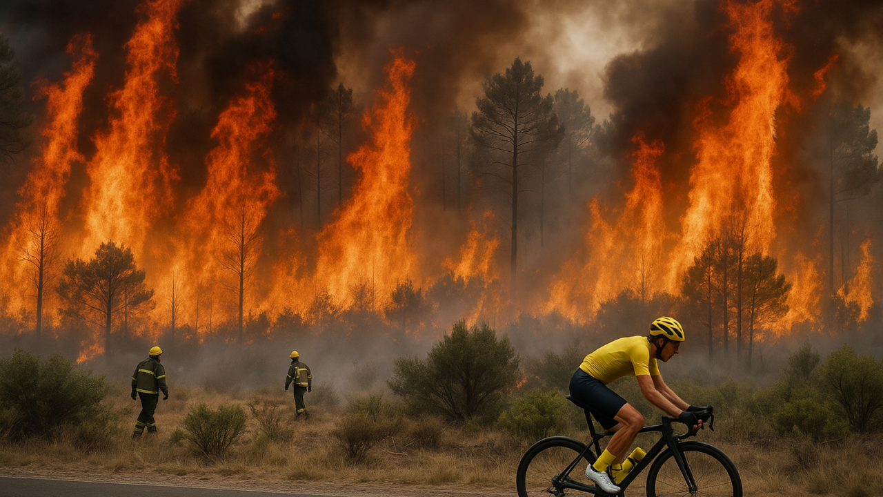 Incendi in Francia e Spagna: 250mila sfollati e lo stop alla tappa finale del Tour de France