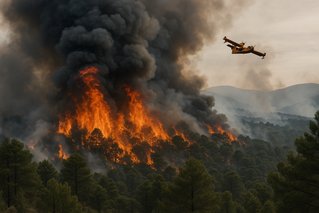 Incendio boschivo vicino Madrid: oltre 25 aerei antincendio in azione