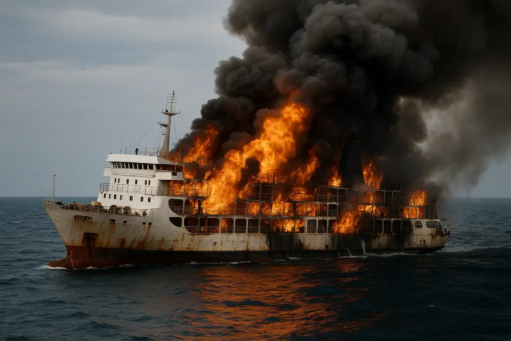 Disastri in mare: il traghetto in fiamme al largo dell'Indonesia e la sicurezza marittima