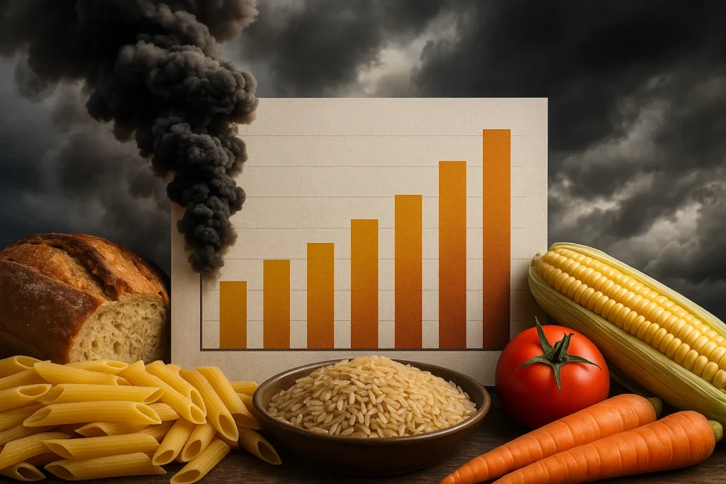 Prezzi alimentari globali ai massimi: guerra e clima spingono la crisi alimentare