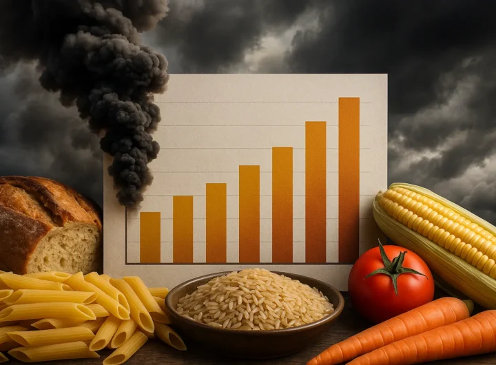 Prezzi alimentari globali ai massimi: guerra e clima spingono la crisi alimentare