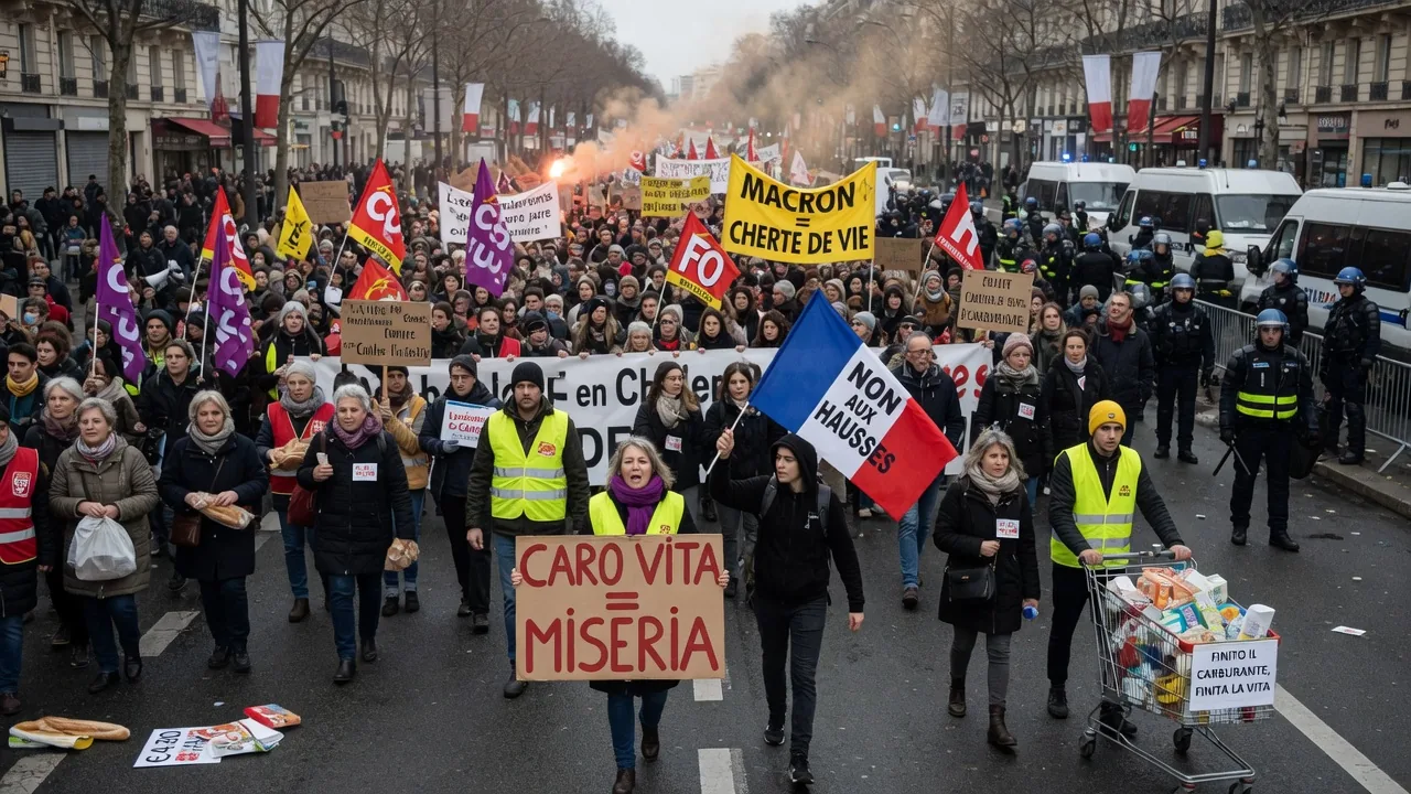 Francia, il weekend di proteste: 410mila in piazza contro il caro vita