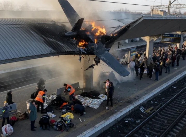 Attacco a Dnipro: il drone russo colpisce la stazione ferroviaria, almeno 13 morti