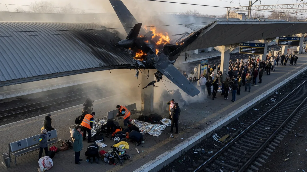 Attacco a Dnipro: il drone russo colpisce la stazione ferroviaria, almeno 13 morti